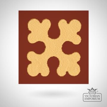 Victorian Encaustic Trefoil Cross Tile – 2.25 Inch, Design 4