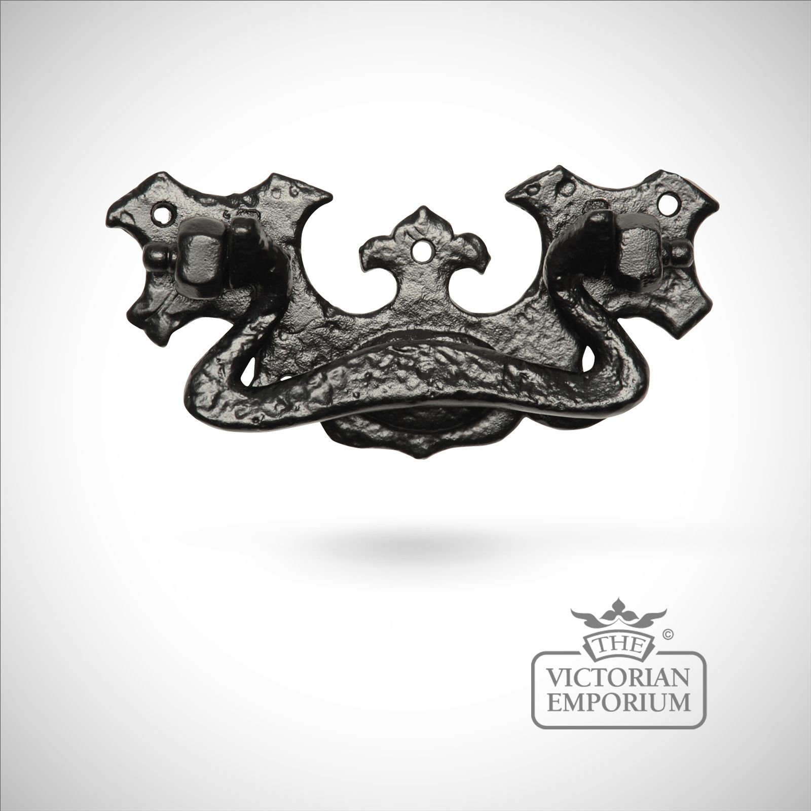 Black iron handcrafted drawer pull