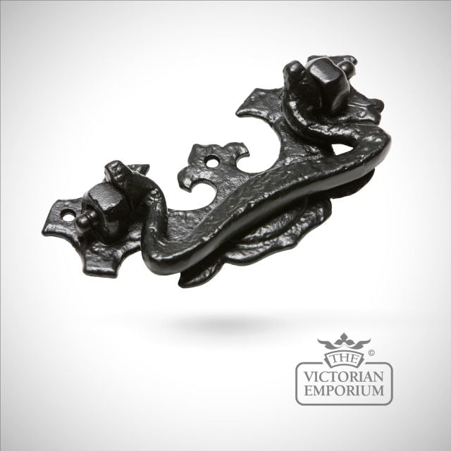 Traditional Boot Cabinet Drawer Furnititure Handle Knob Black Hand Forged Old Classical Victorian Decorative Reclaimed Ve834b