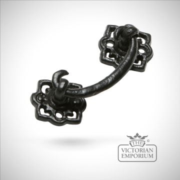 Black iron handcrafted pretty drawer handle