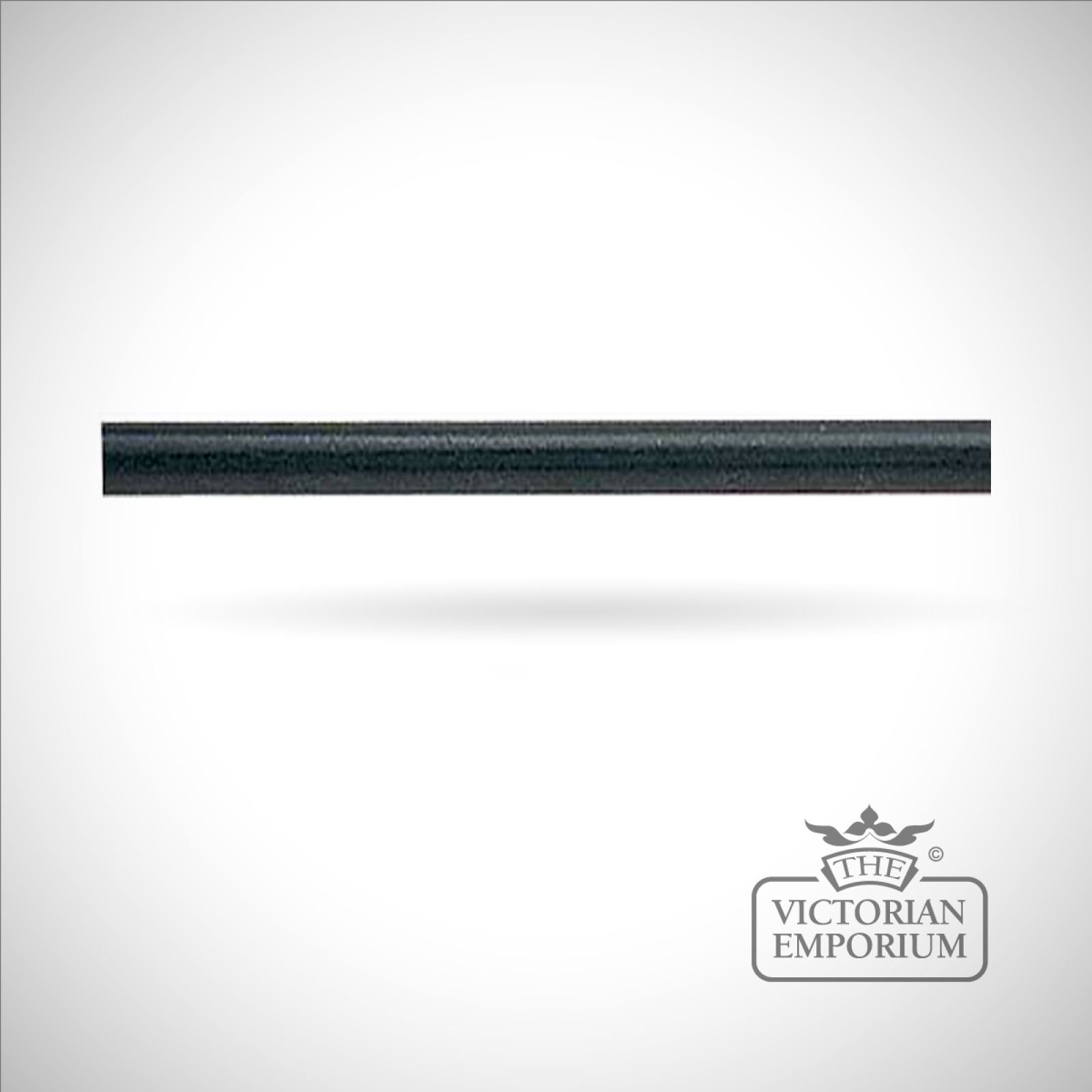 Wrought iron curtain pole in black
