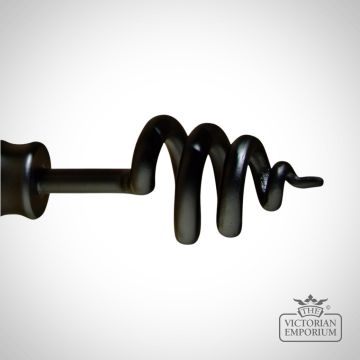 Wrought Iron Curtain Pole in Black - Made to Measure (20mm & 30mm Widths)