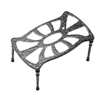 Traditional Basket Hook Kettle Stand Poker Bracket Fireside Patio Black Hand Forged Old Classical Victorian Decorative Reclaimed Ve1163