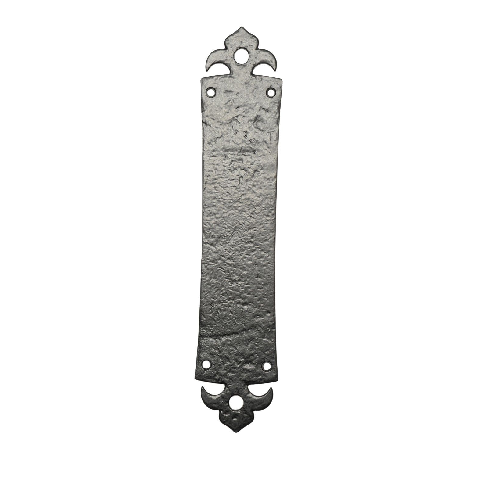 Black iron handcrafted ornate fingerplate Ironmongery