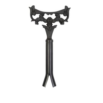 Traditional Boot Scraper Hook Kettle Stand Poker Bracket Fireside Patio Black Hand Forged Old Classical Victorian Decorative Reclaimed Ve4342