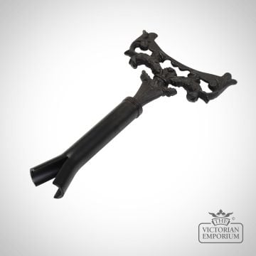 Traditional Boot Scraper Hook Kettle Stand Poker Bracket Fireside Patio Black Hand Forged Old Classical Victorian Decorative Reclaimed Ve4342b