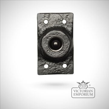 Black iron handcrafted bell push - 60mm