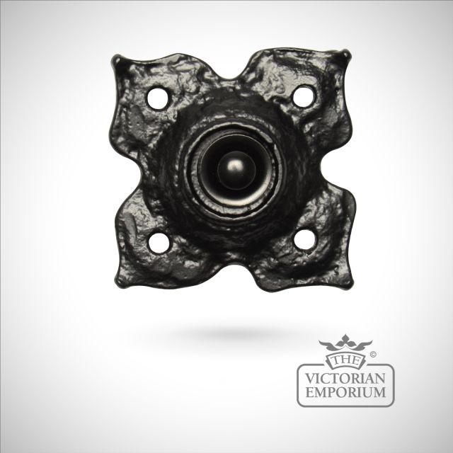 Black iron flower handcrafted bell push