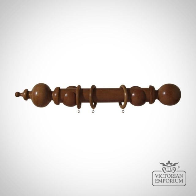 Glebe And Ball Wooden Curtain Pole Set Classic Period Victorian Express Poles 247finish