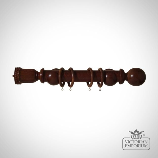 Urn And Ball Wooden Curtain Pole Set Classic Period Victorian Express Poles 248finish