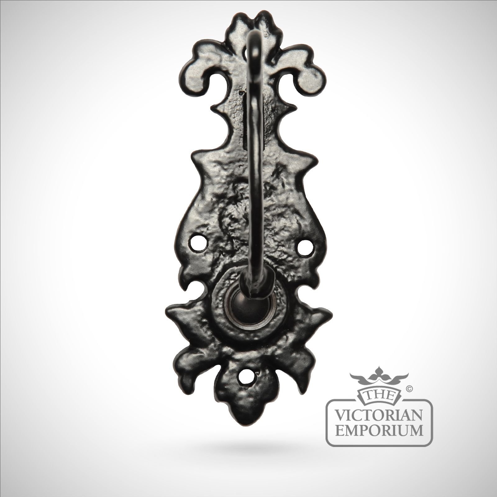Black iron decorative handcrafted bell push - can be used with electric or traditional bell
