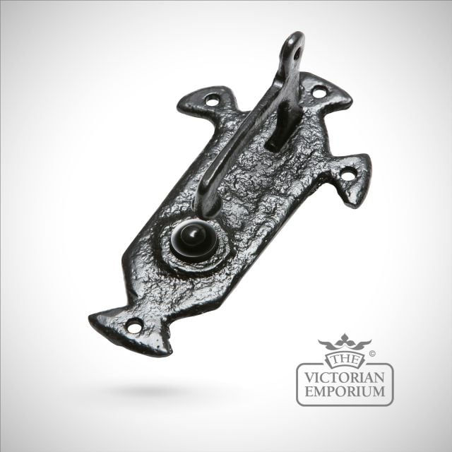 Black iron plain handcrafted bell push - can be used with electric or traditional bell