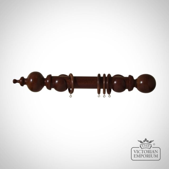 Glebe And Ball Wooden Curtain Pole Set Classic Period Victorian Express Poles 249finish