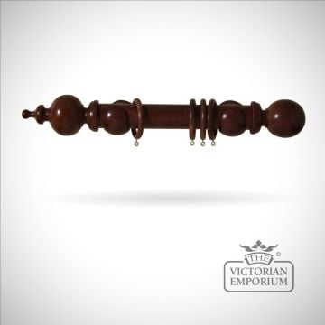 Glebe And Ball Wooden Curtain Pole Set Classic Period Victorian Express Poles 249finish