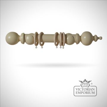 Glebe And Ball Wooden Curtain Pole Set Classic Period Victorian Express Poles 263finish