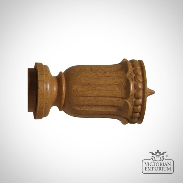 Wood Flutted Urn Finial For Curtain Pole Classic Period Victorian Masquerade