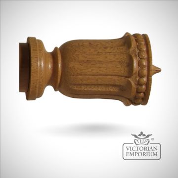 Wood Flutted Urn Finial For Curtain Pole Classic Period Victorian Masquerade