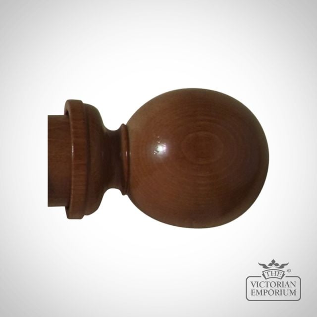 Wood Round Ball Finial For Curtain Pole Classic Period Victorian Masquerade