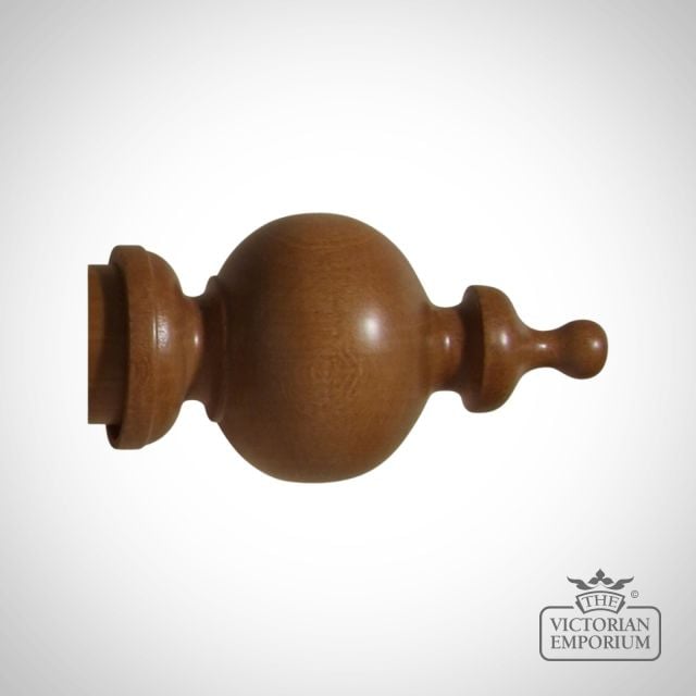 Wood Round Glebe Finial For Curtain Pole Classic Period Victorian Masquerade