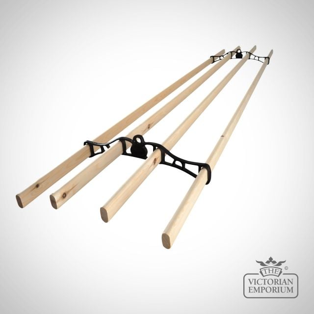 Traditional Laundry Pulley Rack Clothes Drying Rack Wood Black Hand Forged Old Classical Victorian Decorative Reclaimed Ve5130b1   Remove Bg