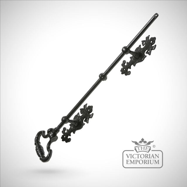 Black iron handcrafted bell crank with chain