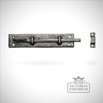 Black iron handcrafted door bolt - 63x35mm