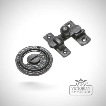 Traditional Cast Door Furniture Bolts Chain Black Hand Forged Old Classical Victorian Decorative Reclaimed Ve1150