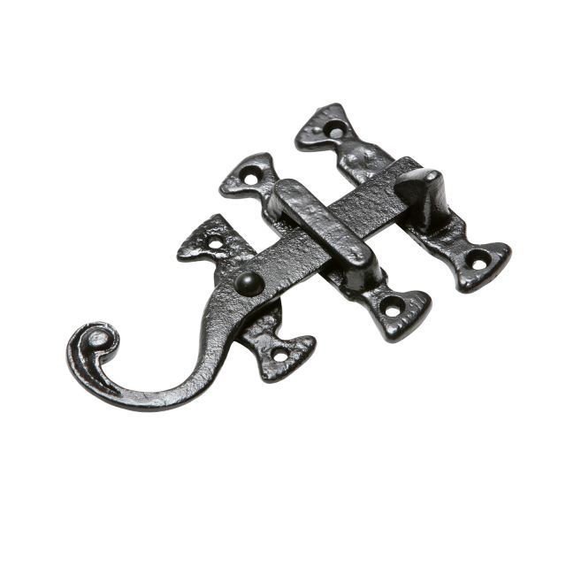 Black iron handcrafted highly decorative latch Latches
