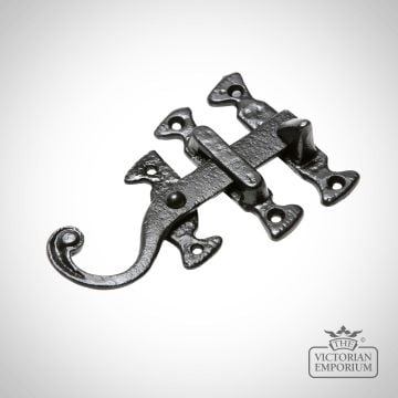 Black Iron Handcrafted Highly Decorative Latch