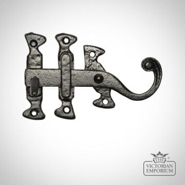 Traditional Cast Door Furniture Latches Gate Black Hand Forged Old Classical Victorian Decorative Reclaimed Ve1152b