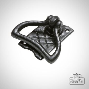 Black Iron Handcrafted Latch With Curved Handle