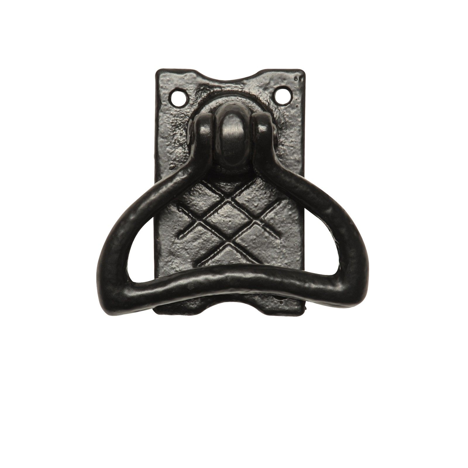 Black iron handcrafted latch with semi circular handle Latches