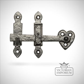Black iron handcrafted latch with handles