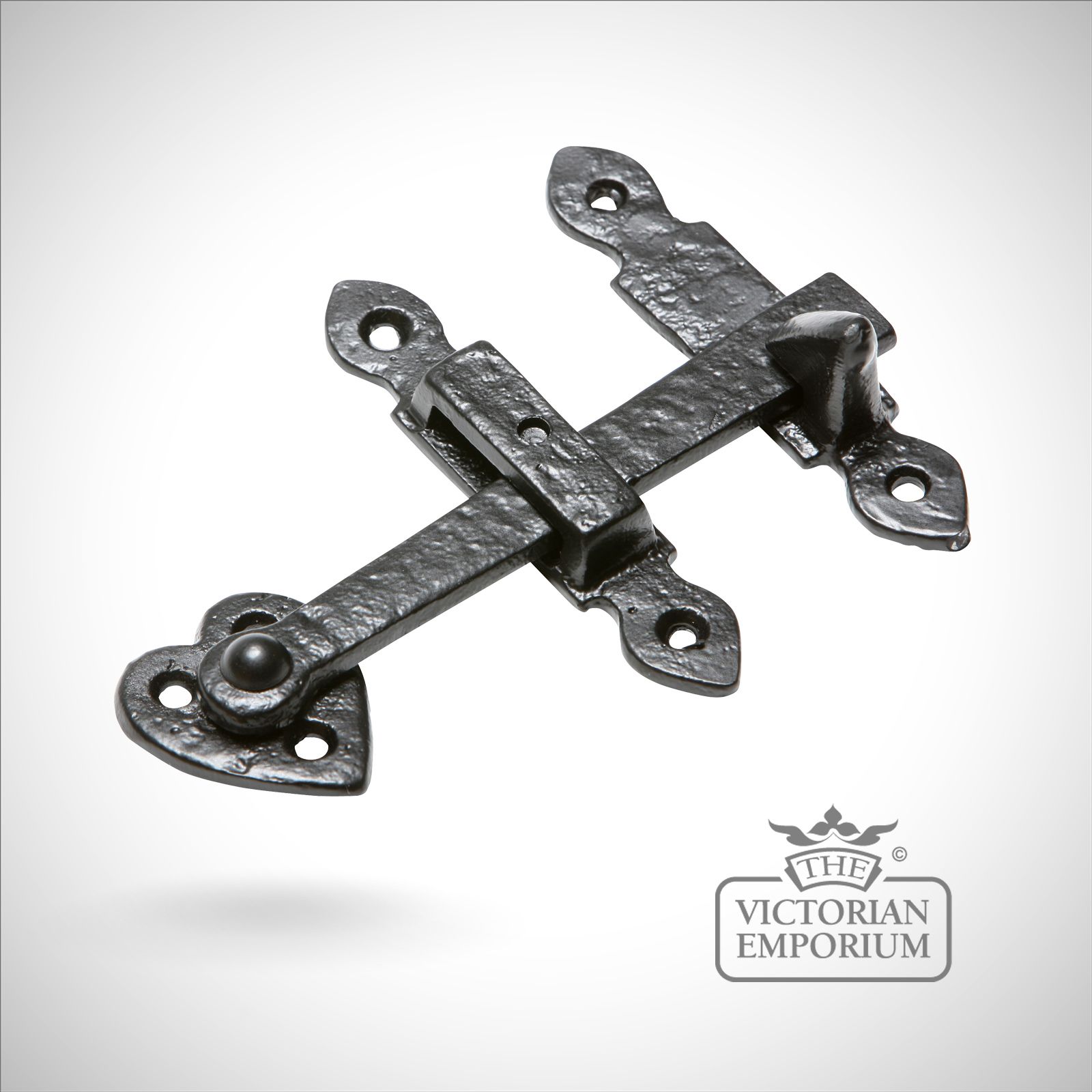 Black iron handcrafted latch with handles Latches