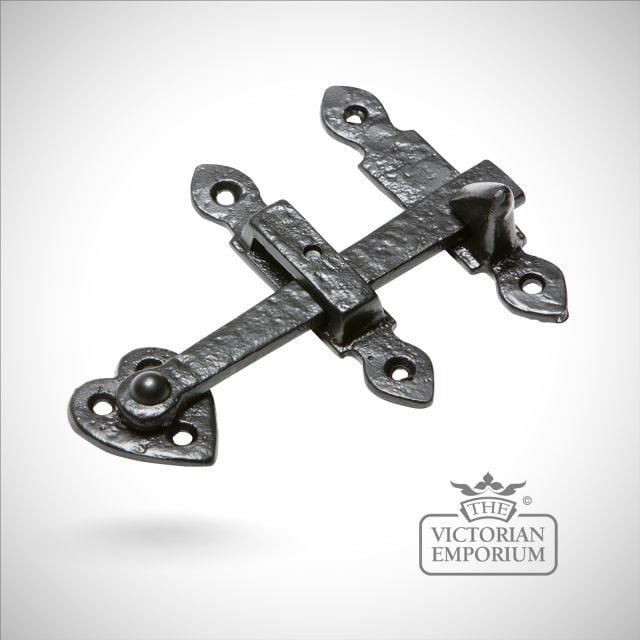 Traditional Cast Door Furniture Latches Gate Black Hand Forged Old Classical Victorian Decorative Reclaimed Ve3619b