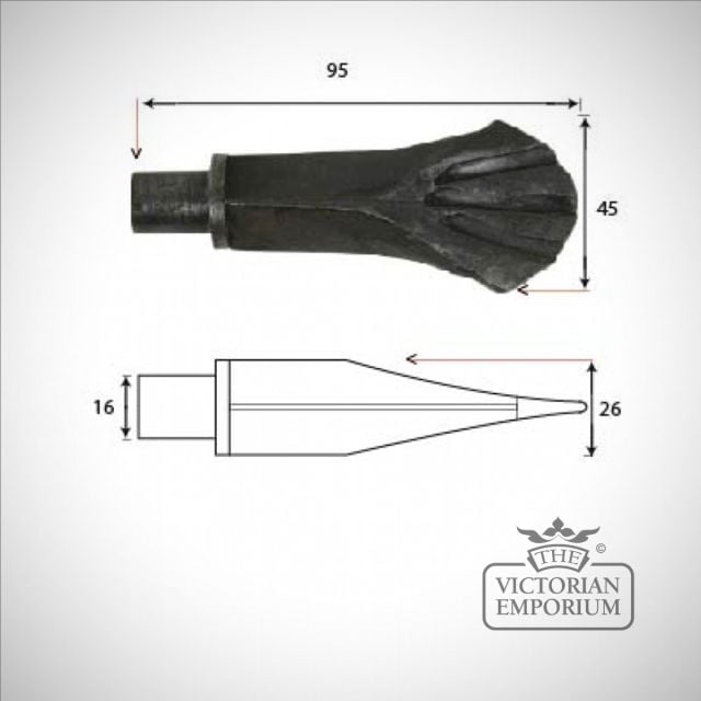 Beeswax Curtain Shell Finial (dwg) 83614