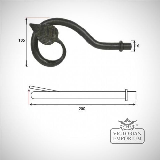 Beeswax Curtain Leaf Finial (dwg) 83613