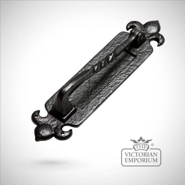 Black iron handcrafted letterplate with handle