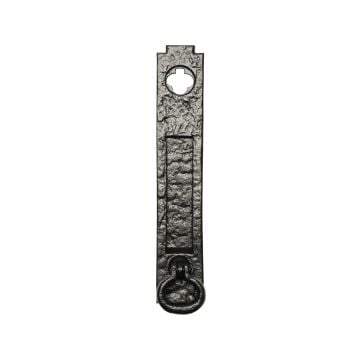Black iron handcrafted letterplate with small knocker