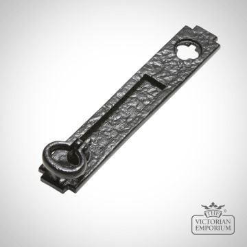 Black Iron Handcrafted Letterplate With Small Knocker