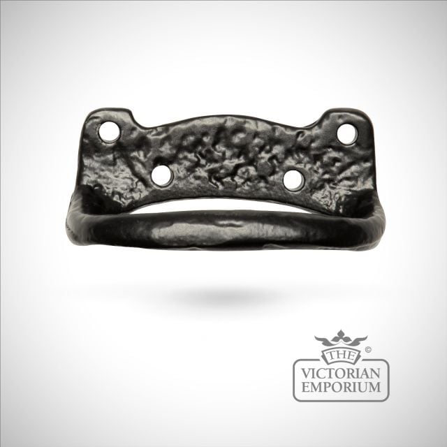 Black iron handcrafted decorative sash pull