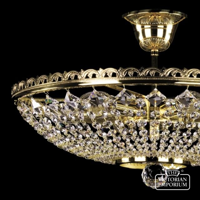 Norma 3 Large Basket Chandelier With Ornate Frame Closeup  Norma 3