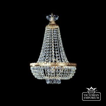 Tall Centrepiece Basket Chandelier With Lead Crystal Chains