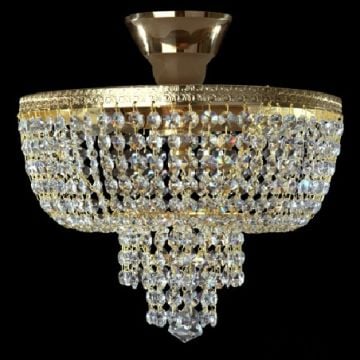 Large Highly Decorative Low Ceiling Basket Chandelier
