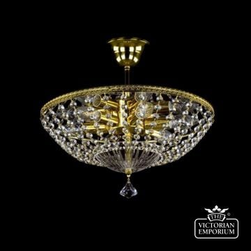 Agatha Small Basket Chandelier With Drops