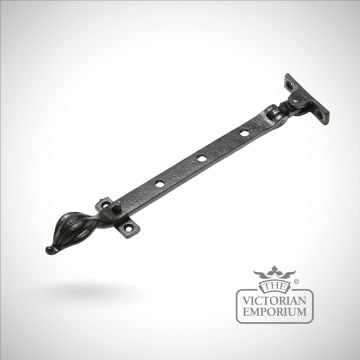 Black iron handcrafted casement stay - choice of sizes
