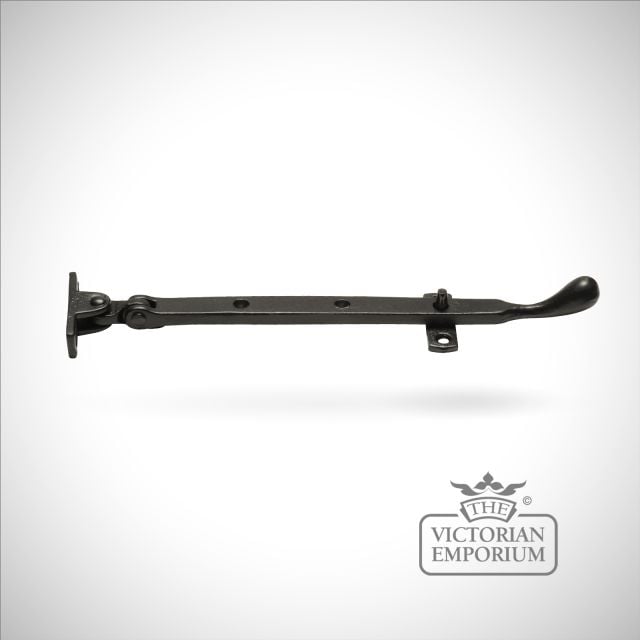 Black iron handcrafted smooth ended casement stay