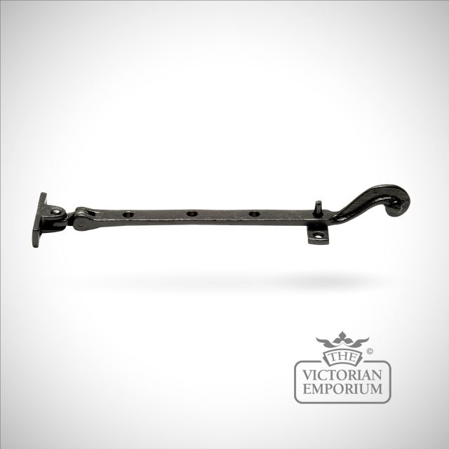 Black iron handcrafted plain casement stay