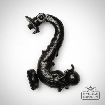 Black iron dolphin handcrafted door knocker