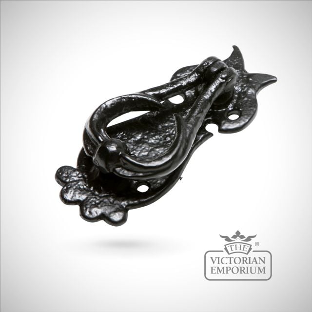 Black iron handcrafted ornate door knocker